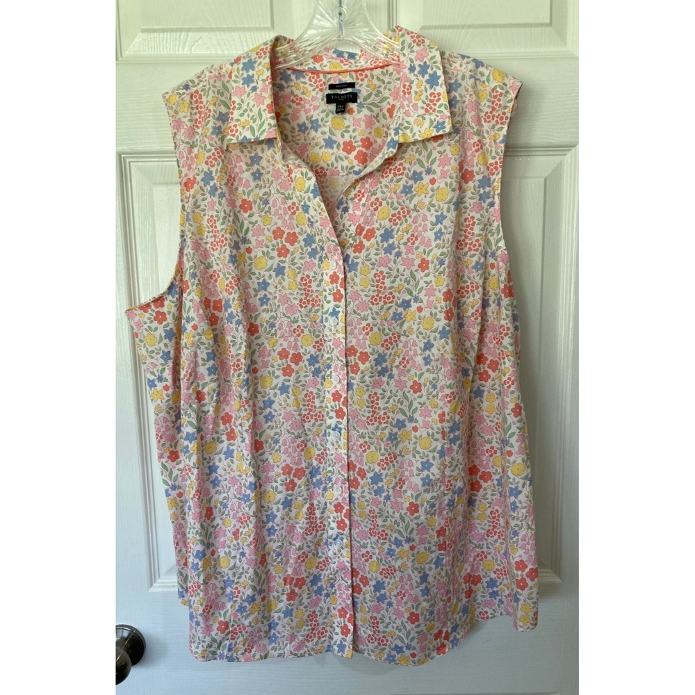 Talbots Perfect Shirt Floral Garden Print 24W  NWOT Relaxed Breathable Classic
